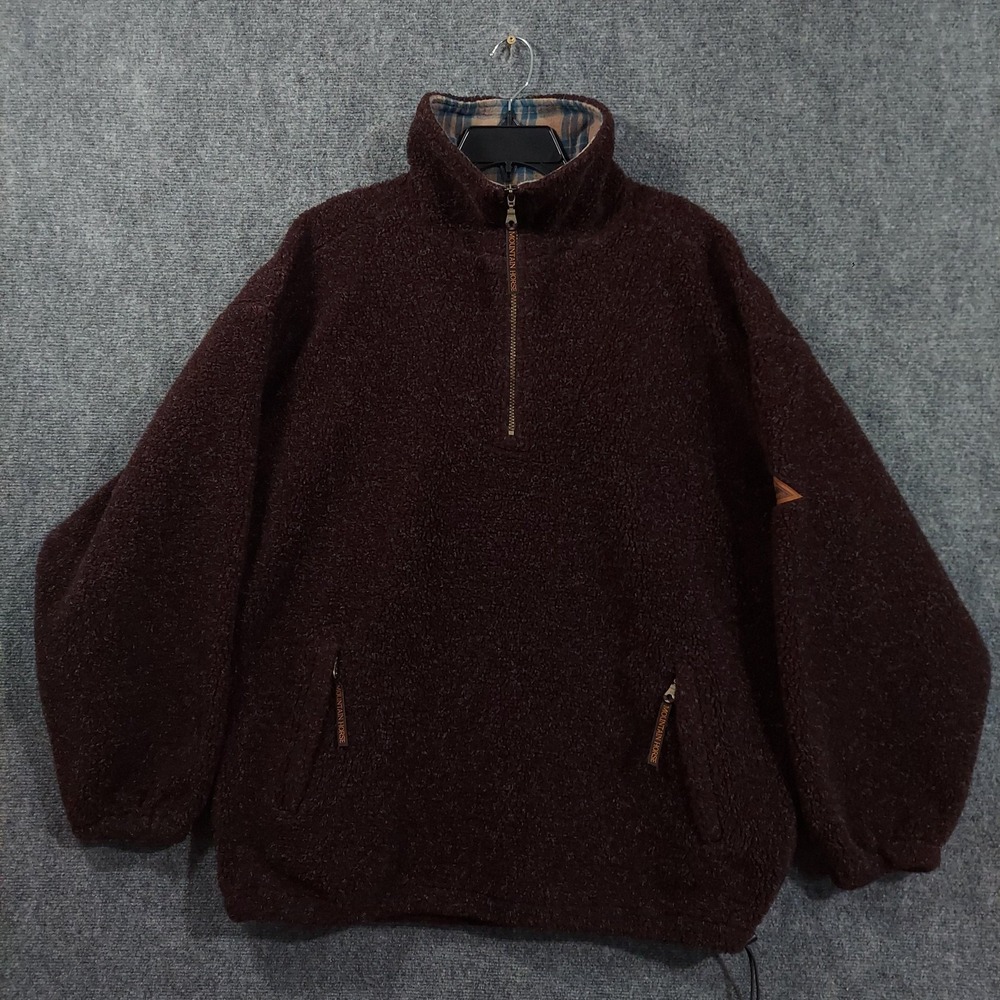 Mountain Horse Jacket Womens Medium Brown‎ Fleece 1/2 Zip Pullover Equestrian